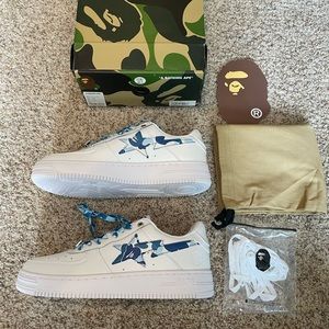 Bape Sta Low White ABC Camo Blue (2021) Size 10.5m